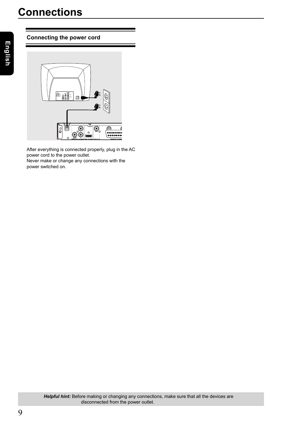 Connections | Toshiba SD3005 User Manual | Page 10 / 26