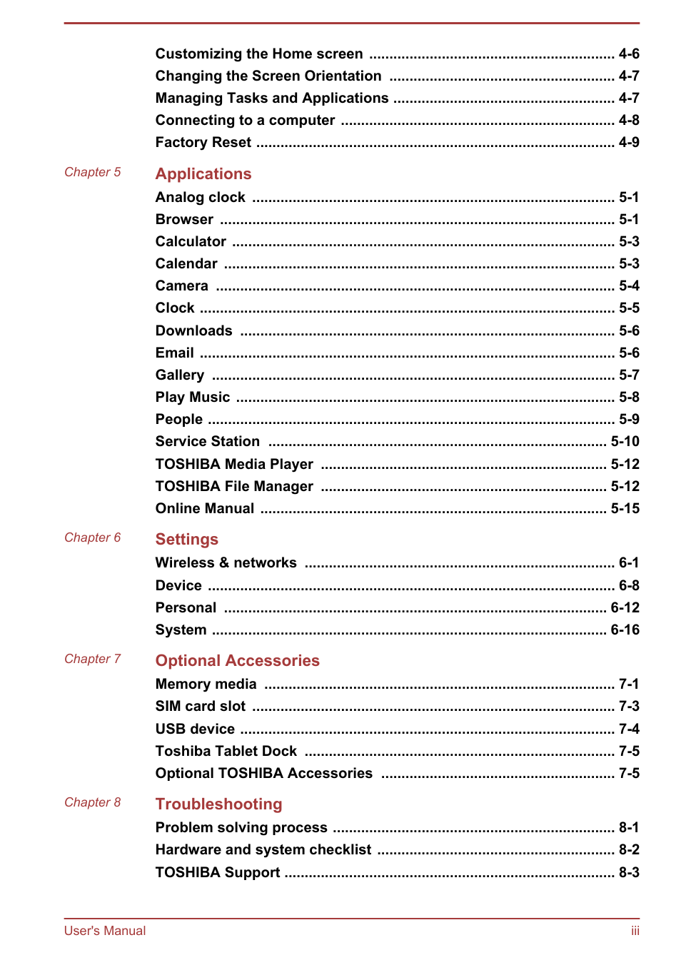 Toshiba AT270 User Manual | Page 3 / 85