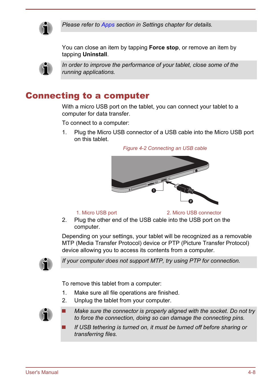 Connecting to a computer, Connecting to a computer -8 | Toshiba AT270 User Manual | Page 34 / 85