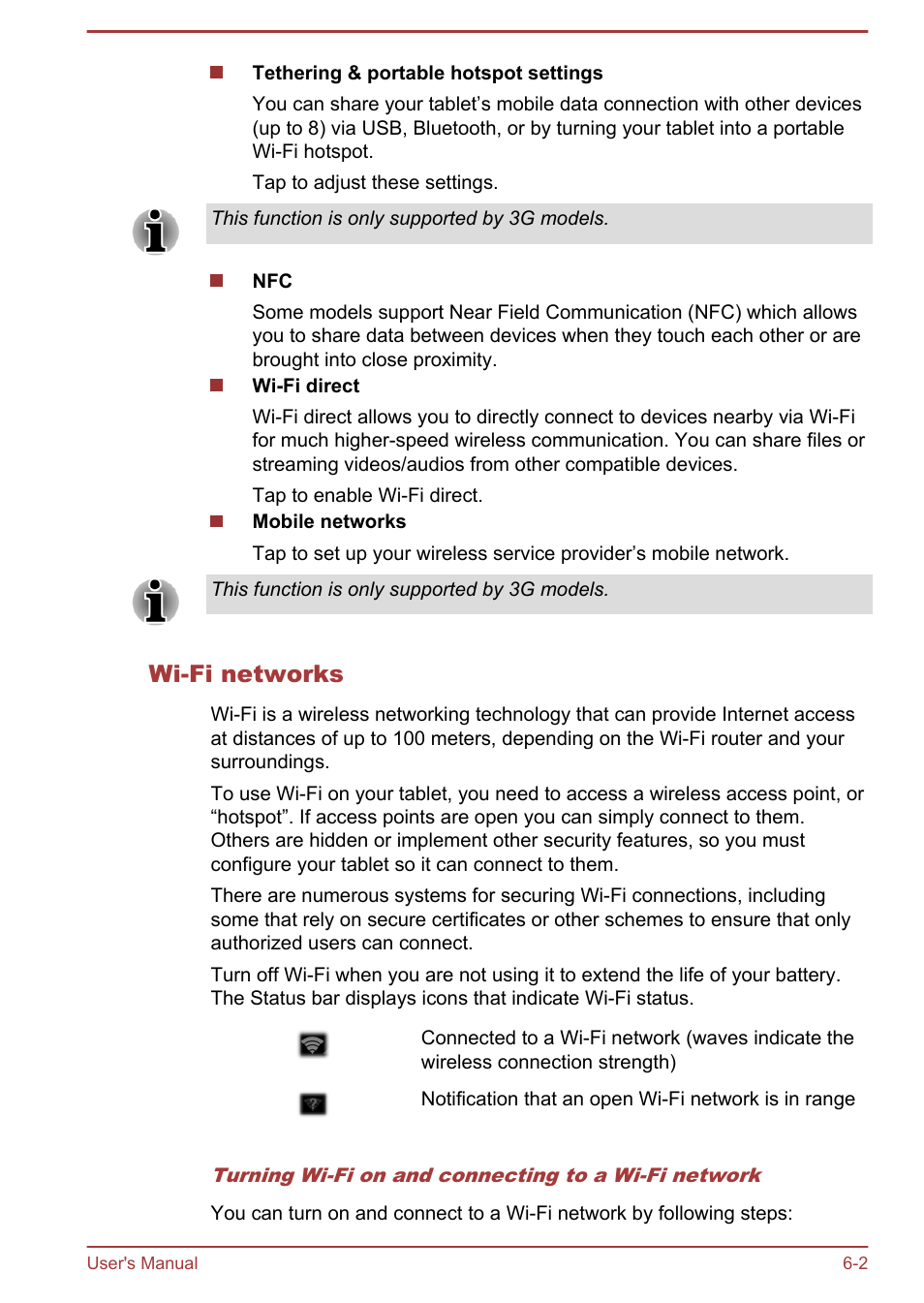 Wi-fi networks | Toshiba AT270 User Manual | Page 52 / 85