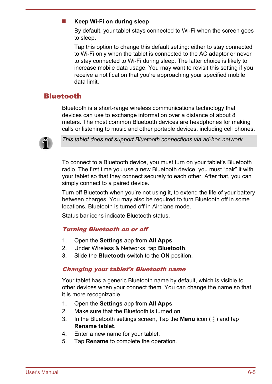 Bluetooth | Toshiba AT270 User Manual | Page 55 / 85