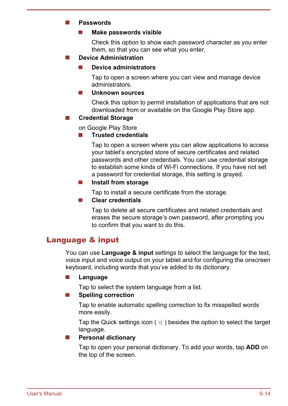 Language & input | Toshiba AT270 User Manual | Page 64 / 85