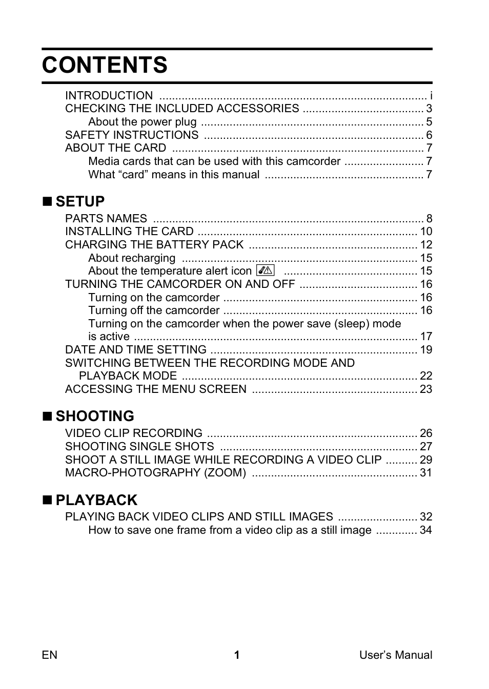 Toshiba Camileo SX500 User Manual | Page 12 / 75