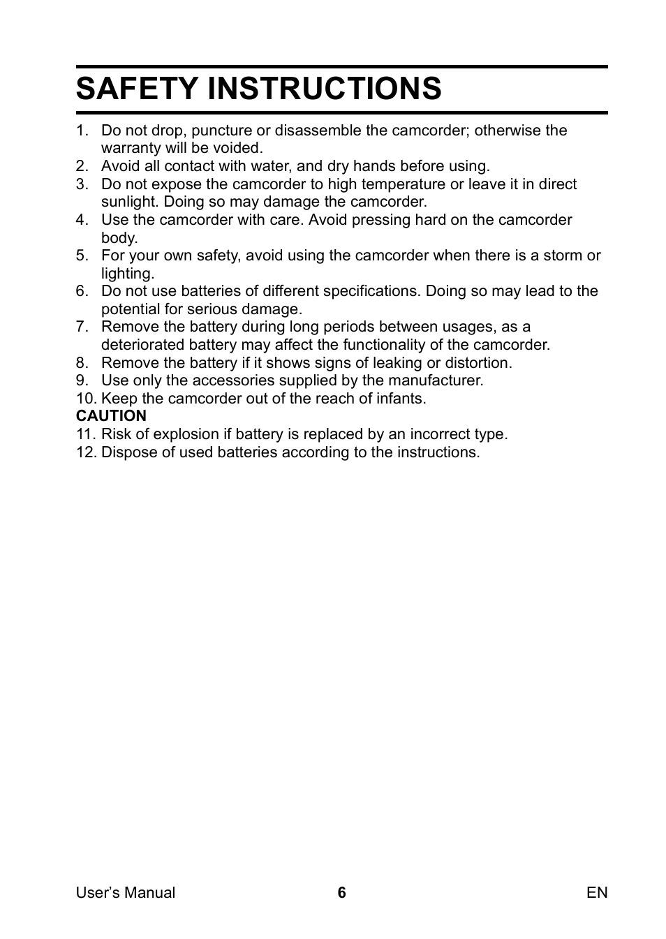 Safety instructions | Toshiba Camileo SX500 User Manual | Page 17 / 75