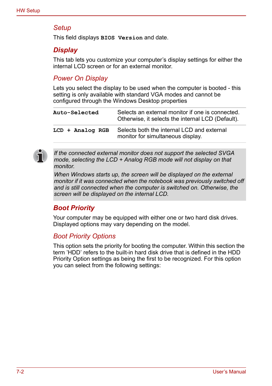 Boot priority, Section | Toshiba Qosmio G20 (PQG21) User Manual | Page 120 / 242