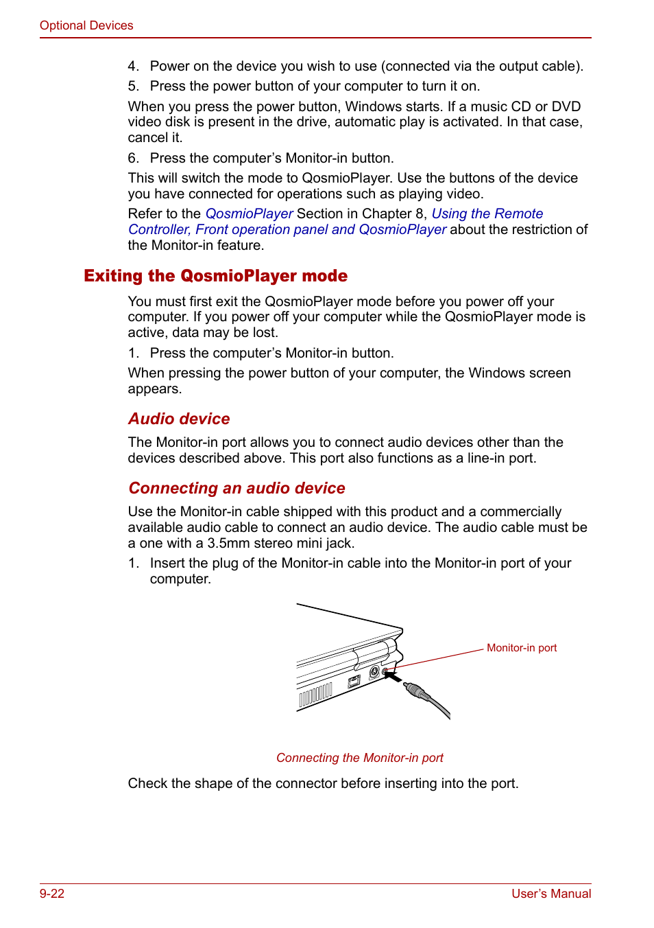 Exiting the qosmioplayer mode | Toshiba Qosmio G20 (PQG21) User Manual | Page 166 / 242