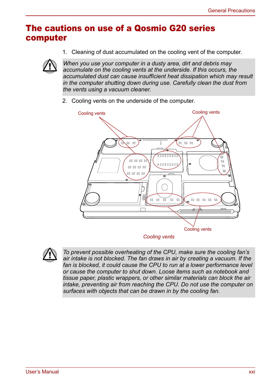 Toshiba Qosmio G20 (PQG21) User Manual | Page 21 / 242