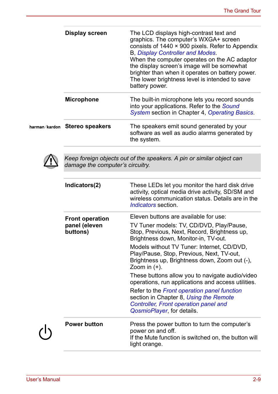 Toshiba Qosmio G20 (PQG21) User Manual | Page 47 / 242