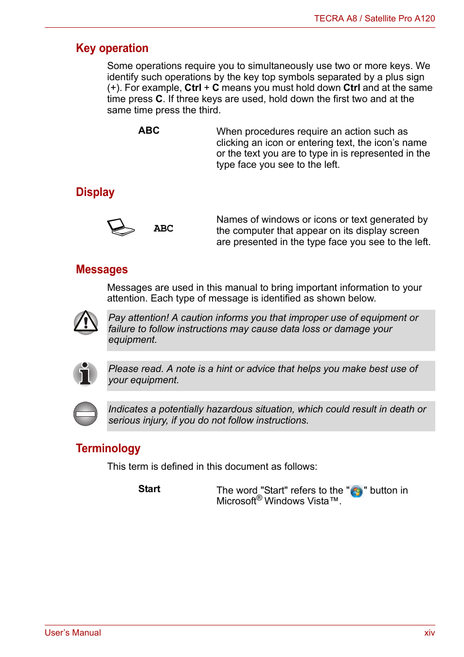 Toshiba Satellite Pro A120 (PSAC1) User Manual | Page 14 / 205