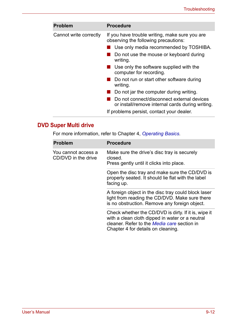 Dvd super multi drive | Toshiba Satellite Pro A120 (PSAC1) User Manual | Page 155 / 205