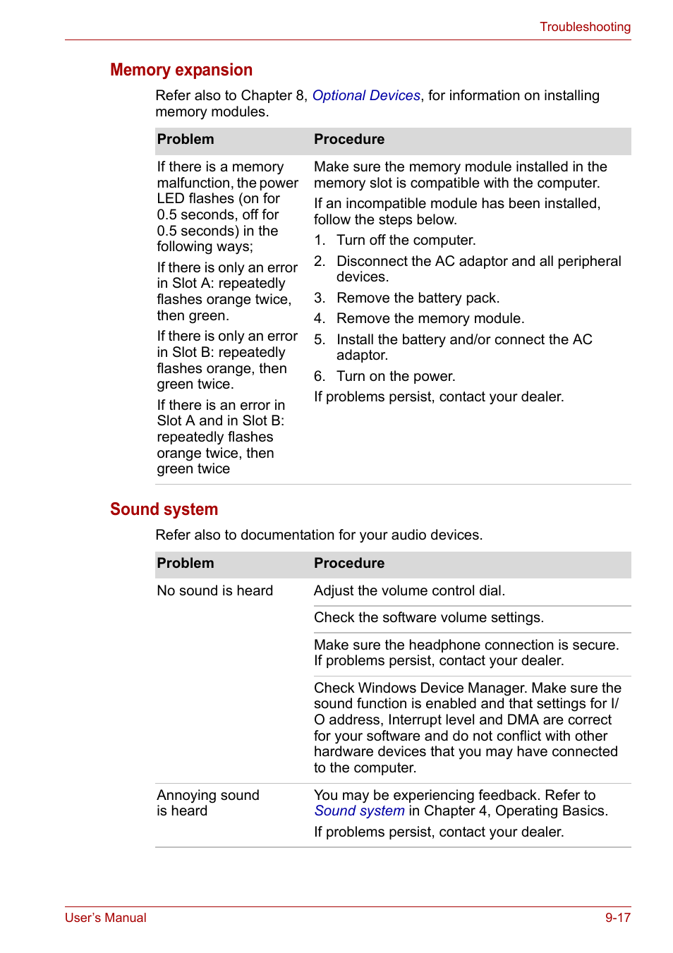 Sound system | Toshiba Satellite Pro A120 (PSAC1) User Manual | Page 160 / 205