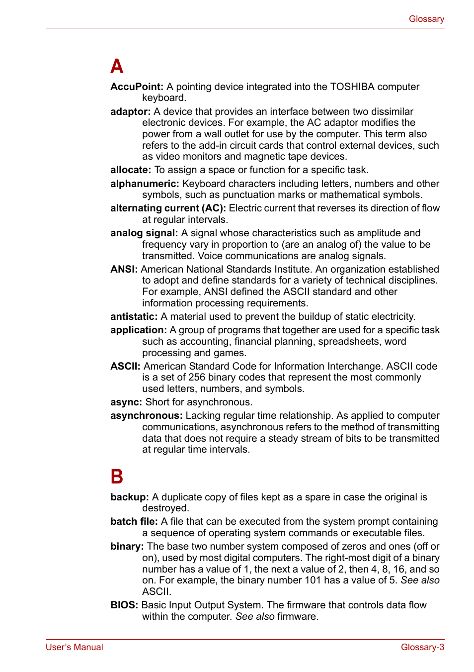 Toshiba Satellite Pro A120 (PSAC1) User Manual | Page 190 / 205