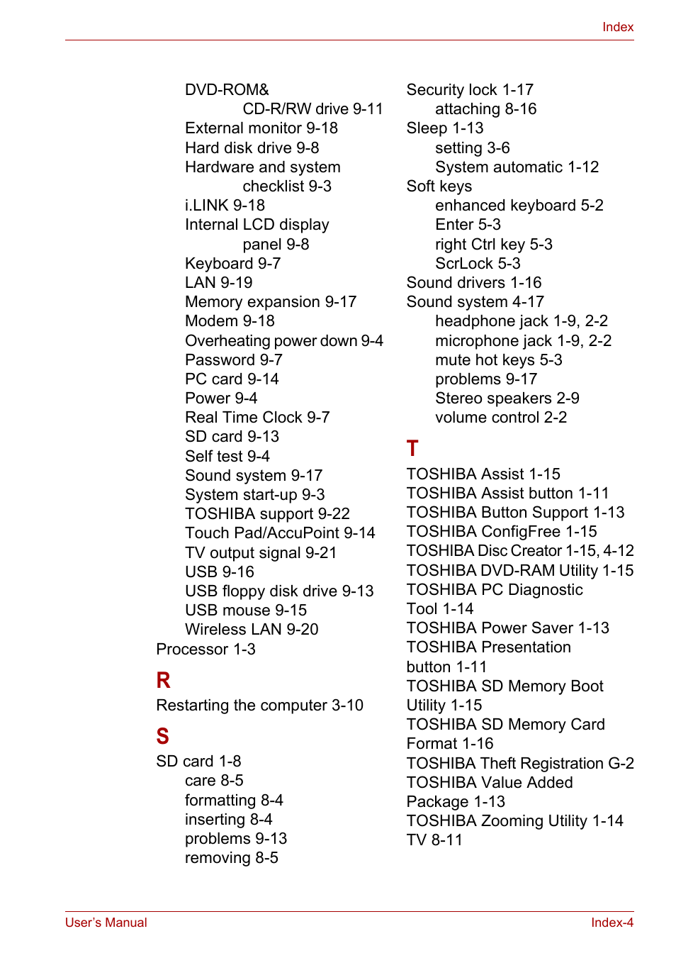 Toshiba Satellite Pro A120 (PSAC1) User Manual | Page 204 / 205