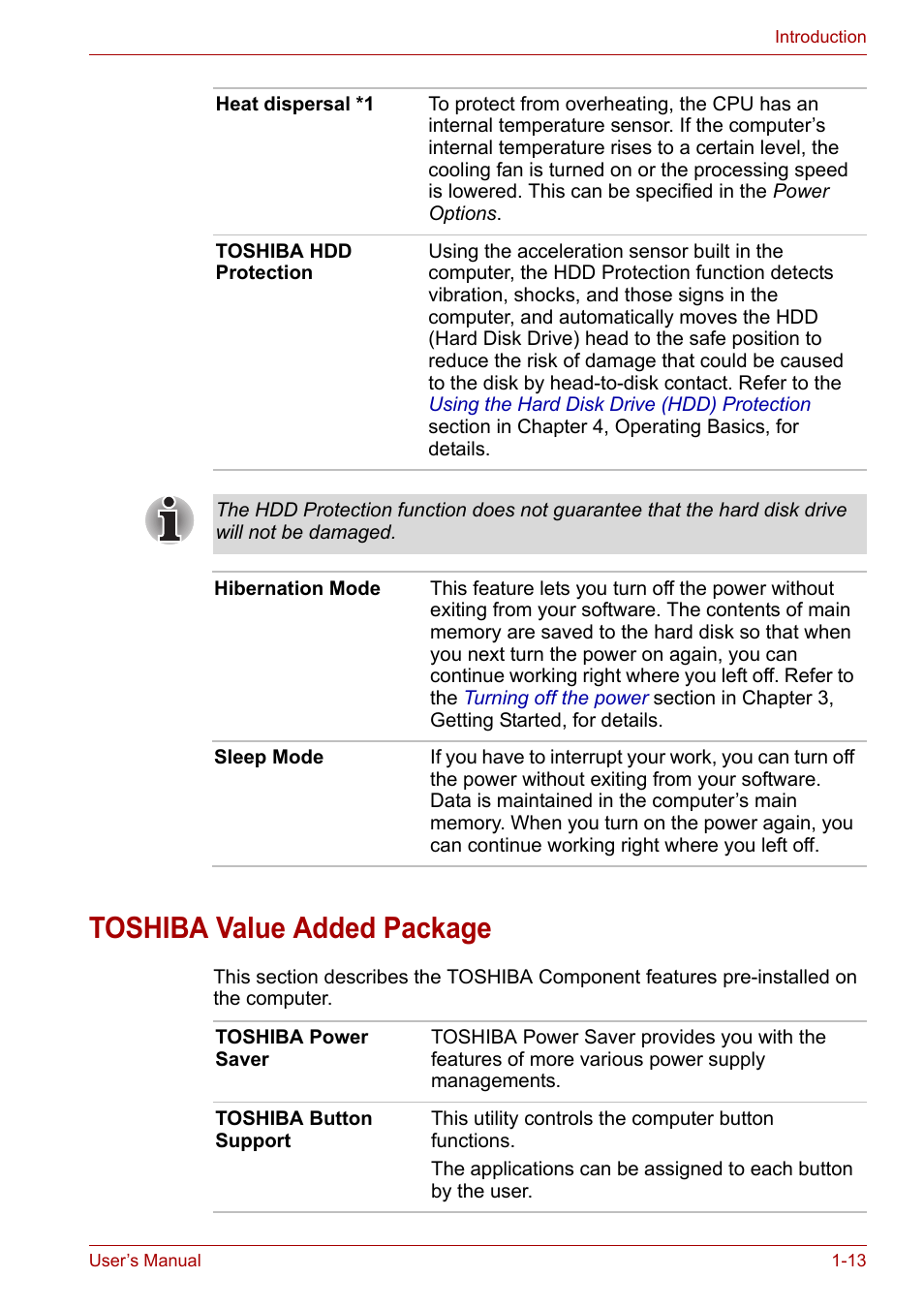 Toshiba value added package, Toshiba value added package -13 | Toshiba Satellite Pro A120 (PSAC1) User Manual | Page 32 / 205