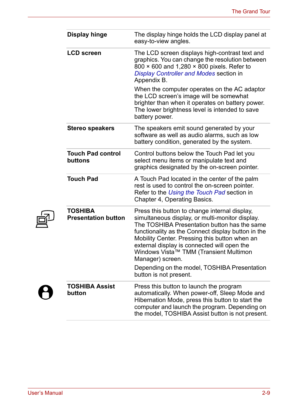 Toshiba Satellite Pro A120 (PSAC1) User Manual | Page 45 / 205