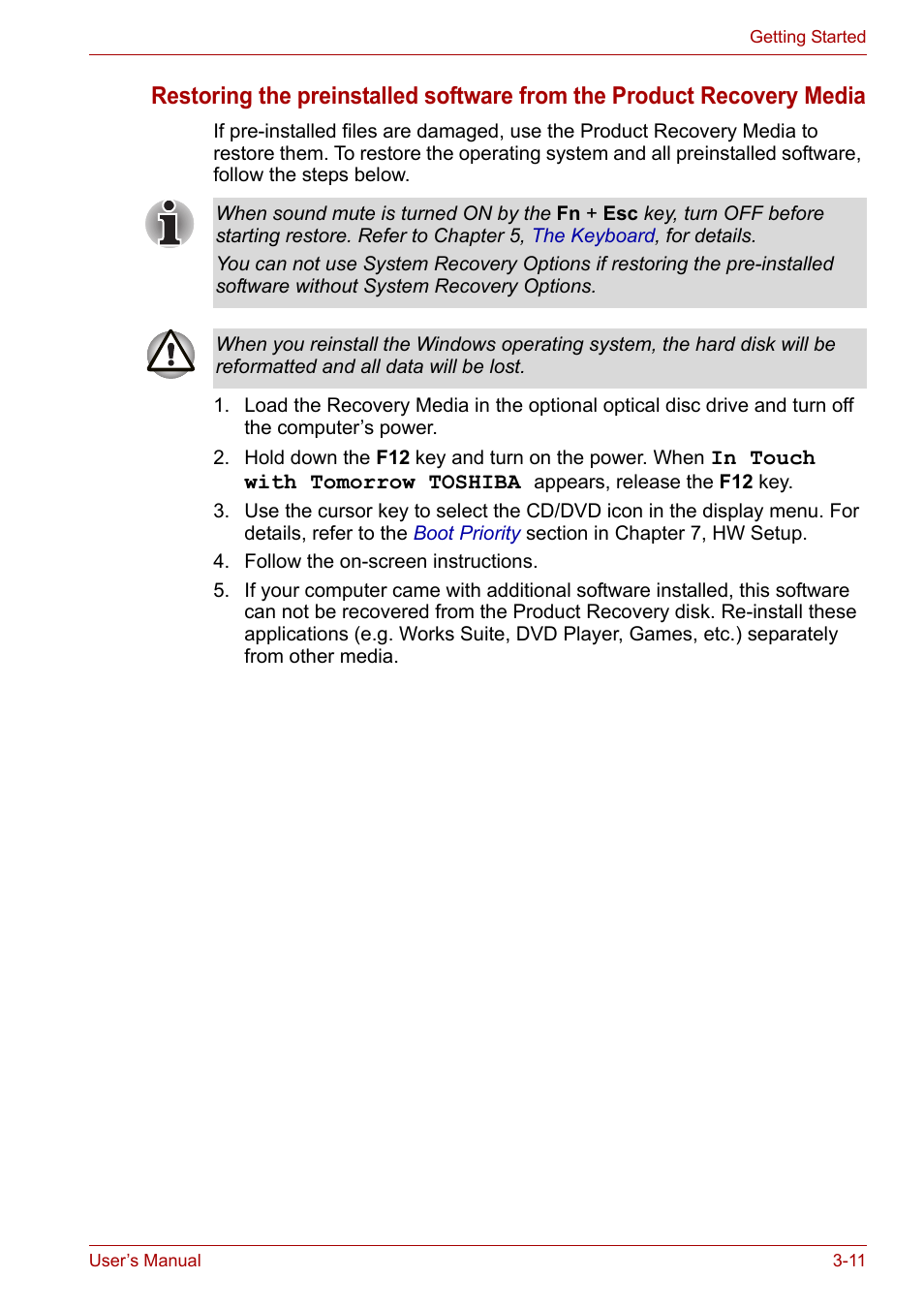 Toshiba Satellite Pro A120 (PSAC1) User Manual | Page 63 / 205