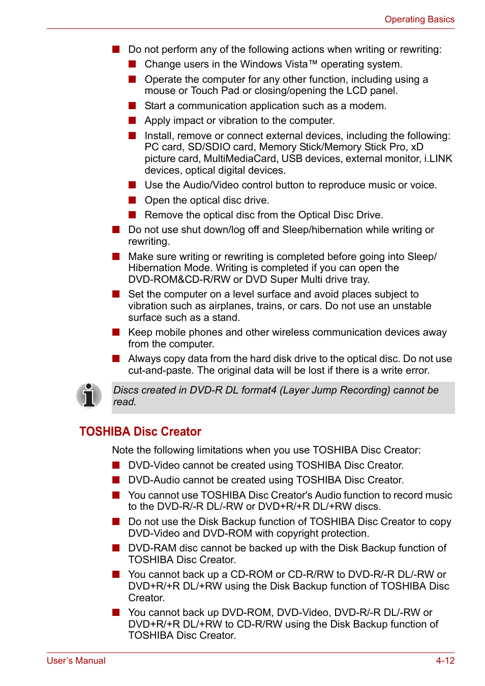 Toshiba disc creator | Toshiba Satellite Pro A120 (PSAC1) User Manual | Page 75 / 205