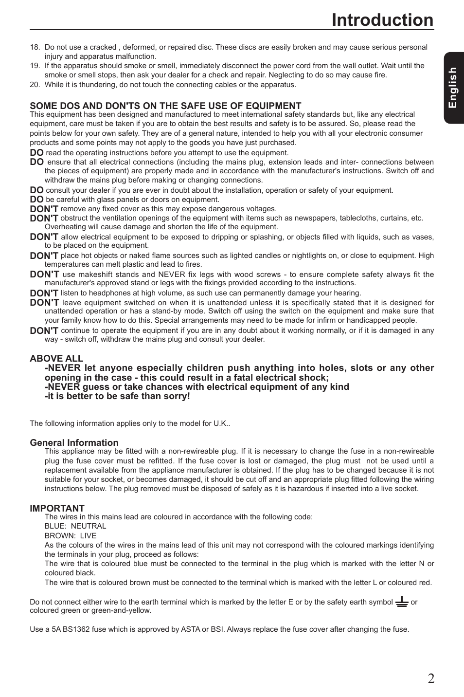 Introduction, Eng lis h | Toshiba SD1010 User Manual | Page 3 / 27