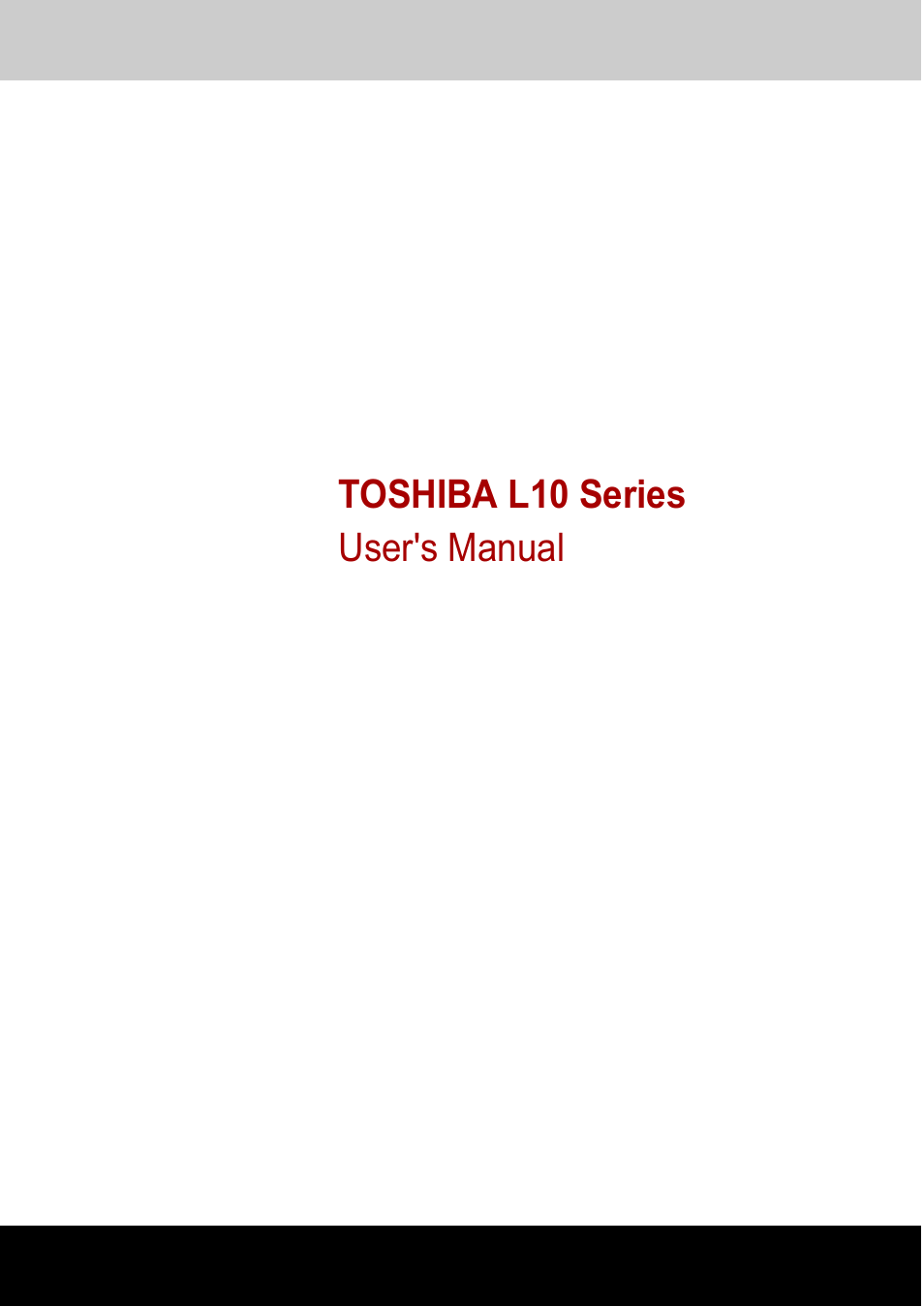 Toshiba Satellite L10 User Manual | 170 pages