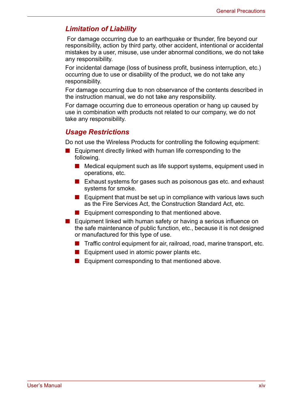 Toshiba Satellite L10 User Manual | Page 14 / 170