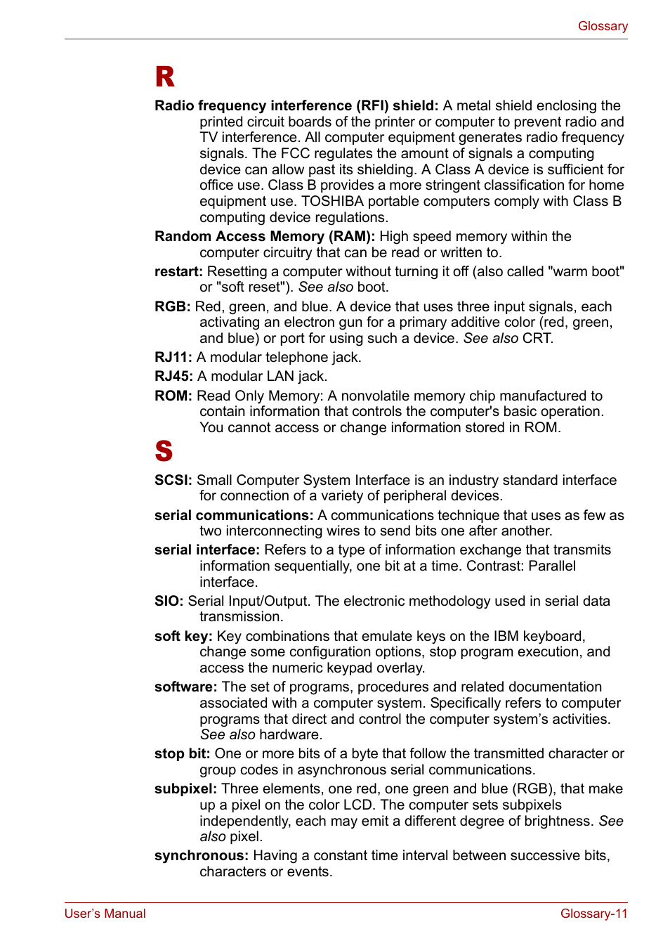 Toshiba Satellite L10 User Manual | Page 165 / 170