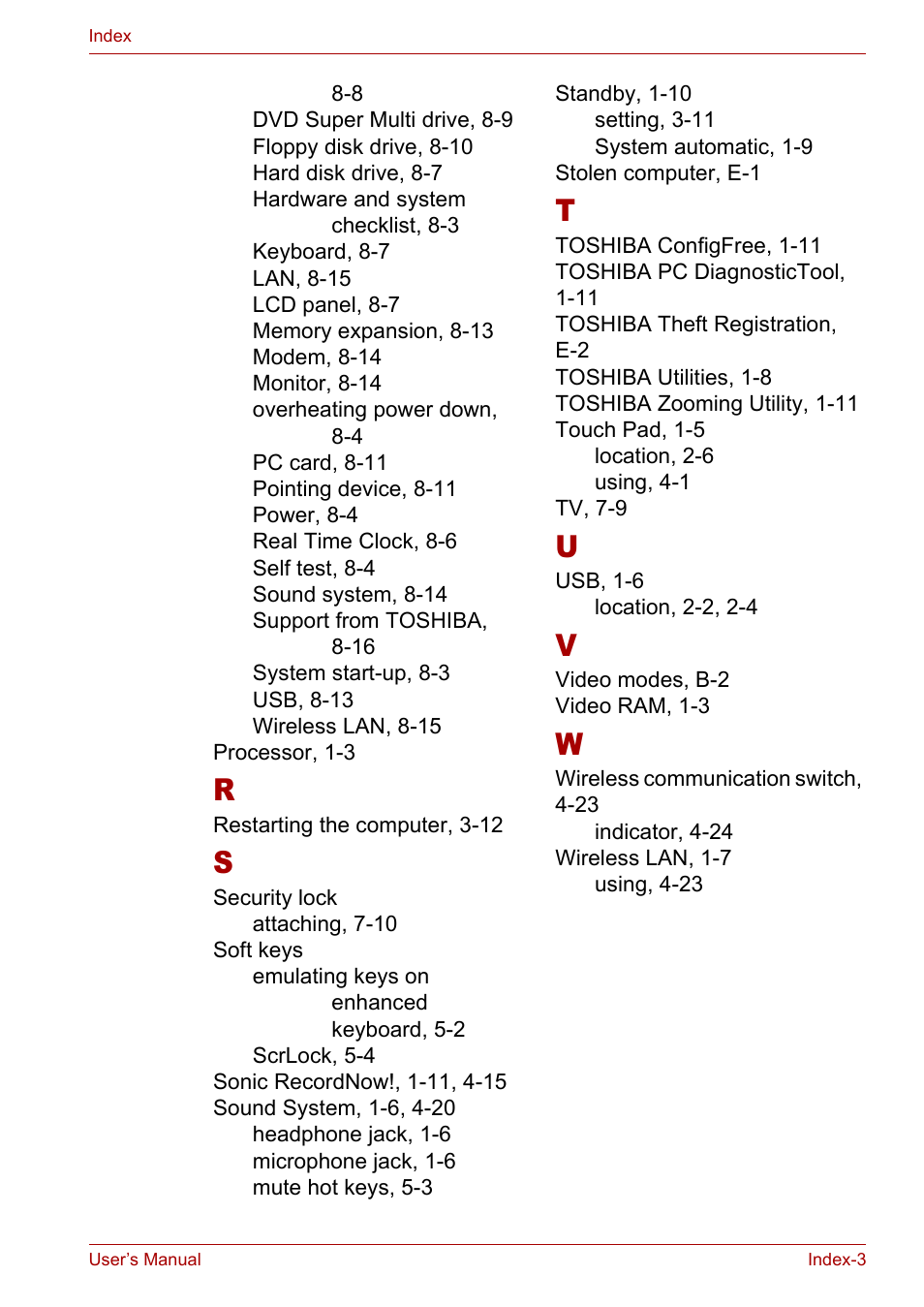 Toshiba Satellite L10 User Manual | Page 169 / 170