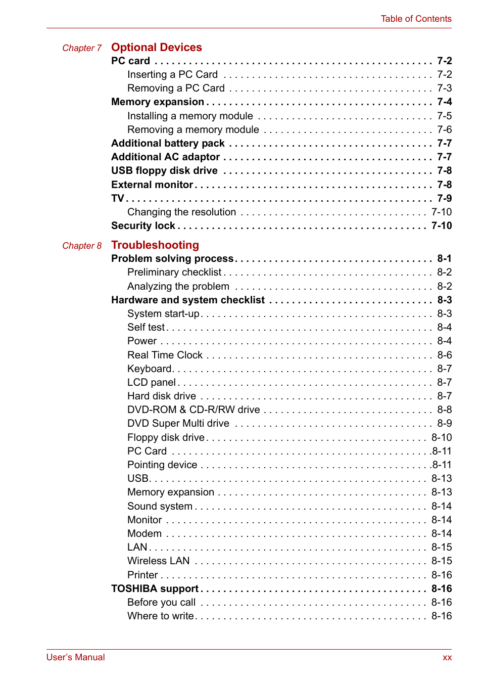 Toshiba Satellite L10 User Manual | Page 20 / 170