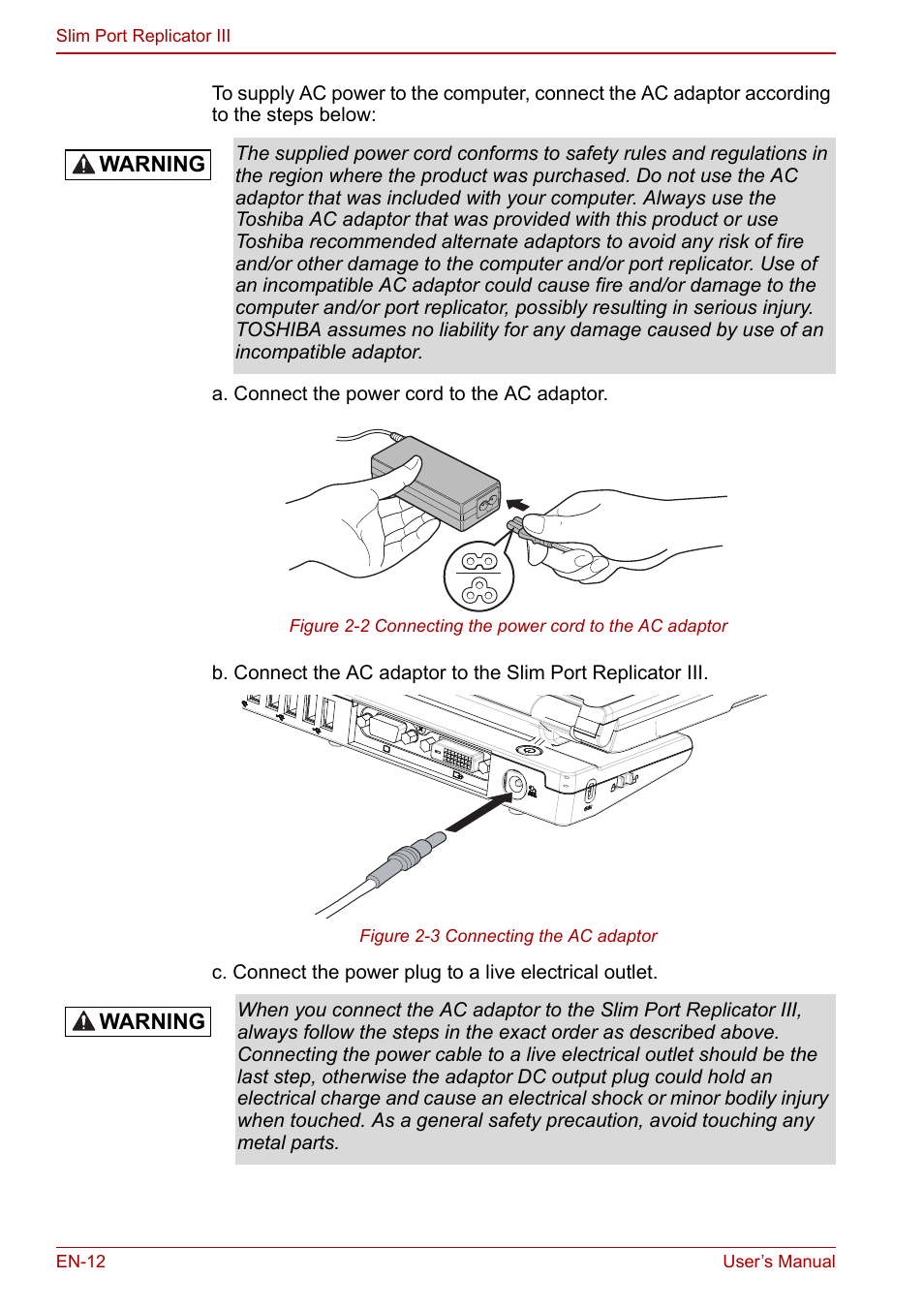 Toshiba Slim Port Replicator III User Manual | Page 12 / 31