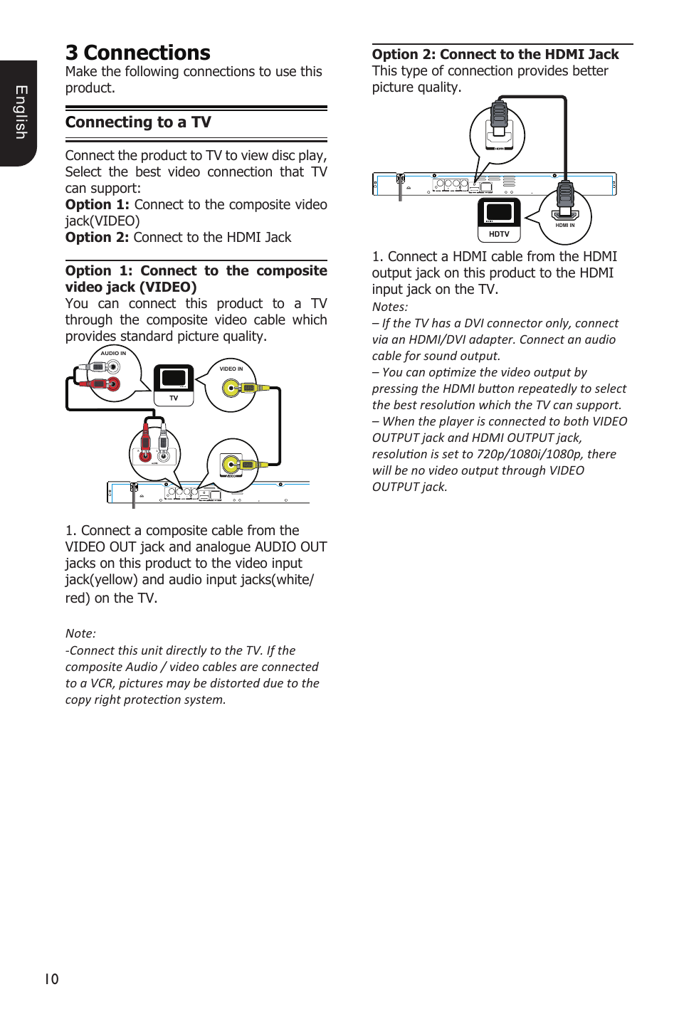 3connections | Toshiba BDX3200 User Manual | Page 10 / 46