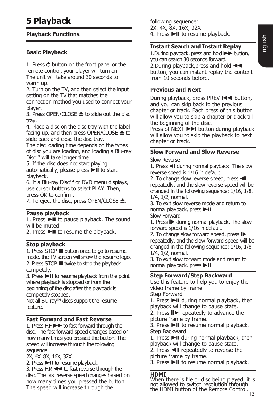 5playback | Toshiba BDX3200 User Manual | Page 13 / 46