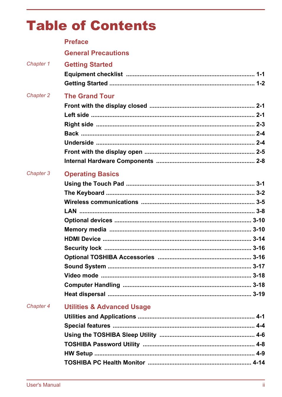 Toshiba Satellite U840 User Manual | Page 2 / 115