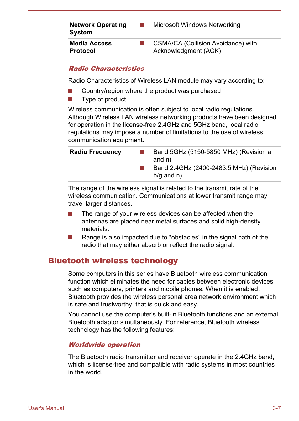Bluetooth wireless technology | Toshiba Satellite U840 User Manual | Page 43 / 115