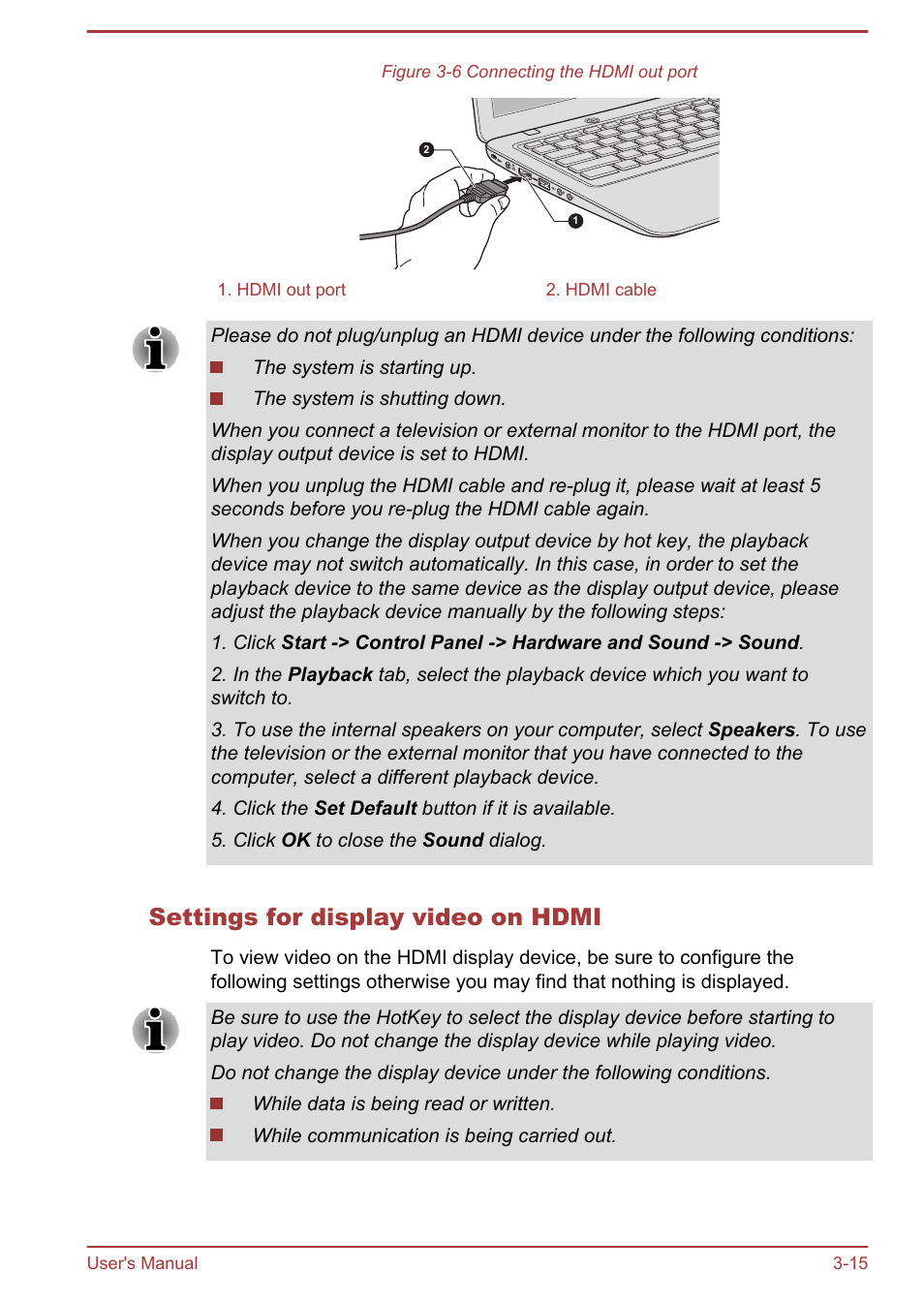 Settings for display video on hdmi | Toshiba Satellite U840 User Manual | Page 51 / 115