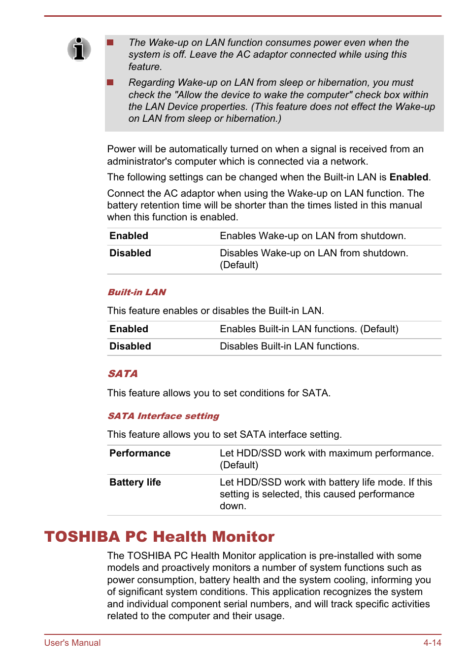 Toshiba pc health monitor, Toshiba pc health monitor -14 | Toshiba Satellite U840 User Manual | Page 70 / 115