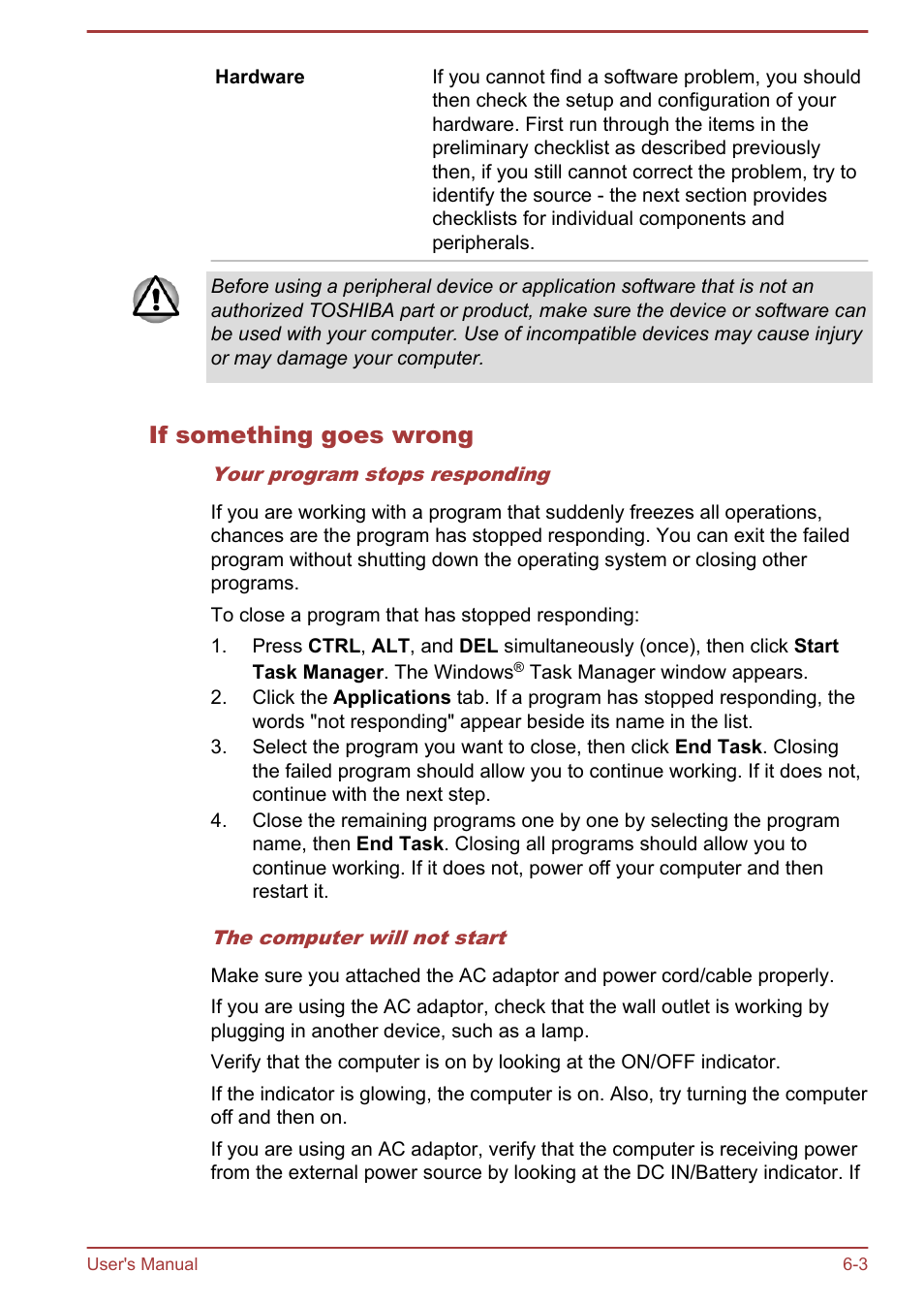 If something goes wrong | Toshiba Satellite U840 User Manual | Page 85 / 115