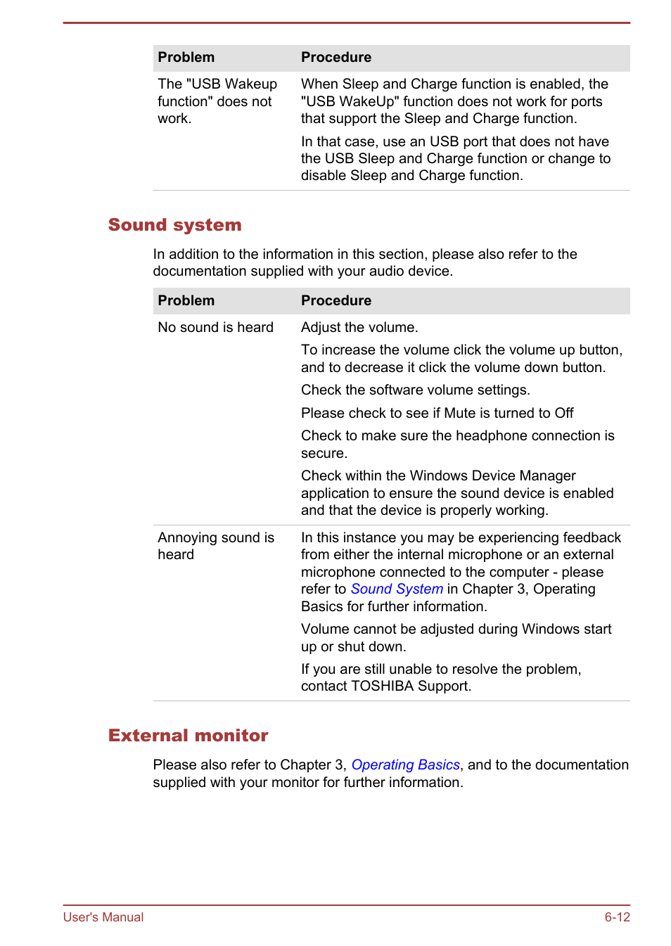 Sound system, External monitor | Toshiba Satellite U840 User Manual | Page 94 / 115