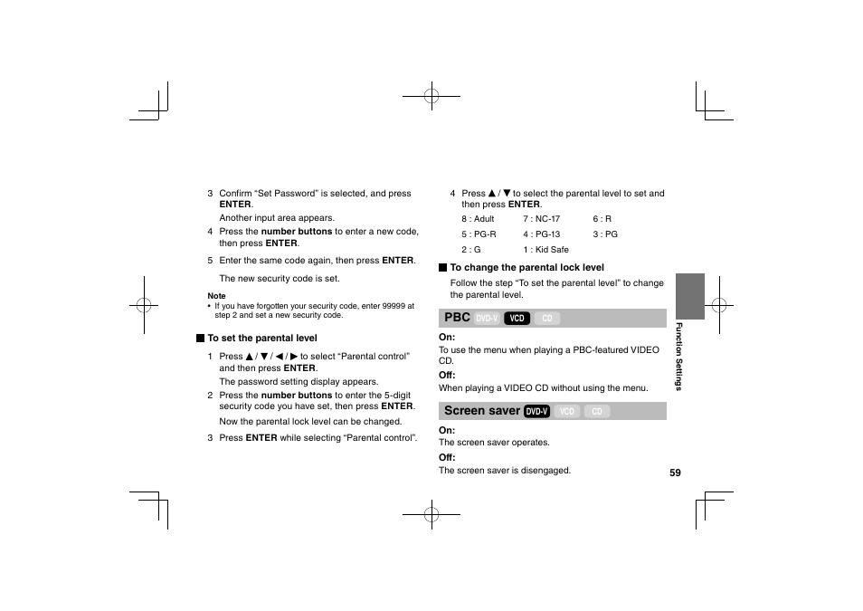 Toshiba SDP74S User Manual | Page 59 / 72