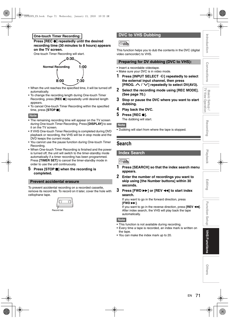 Search | Toshiba DVR80 User Manual | Page 71 / 80