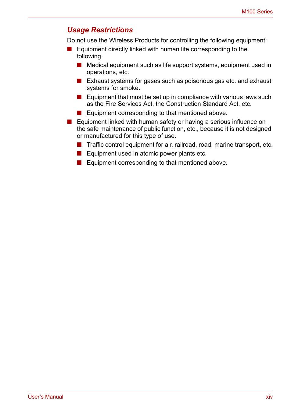 Toshiba Equium M100 (PSMA8) User Manual | Page 14 / 149