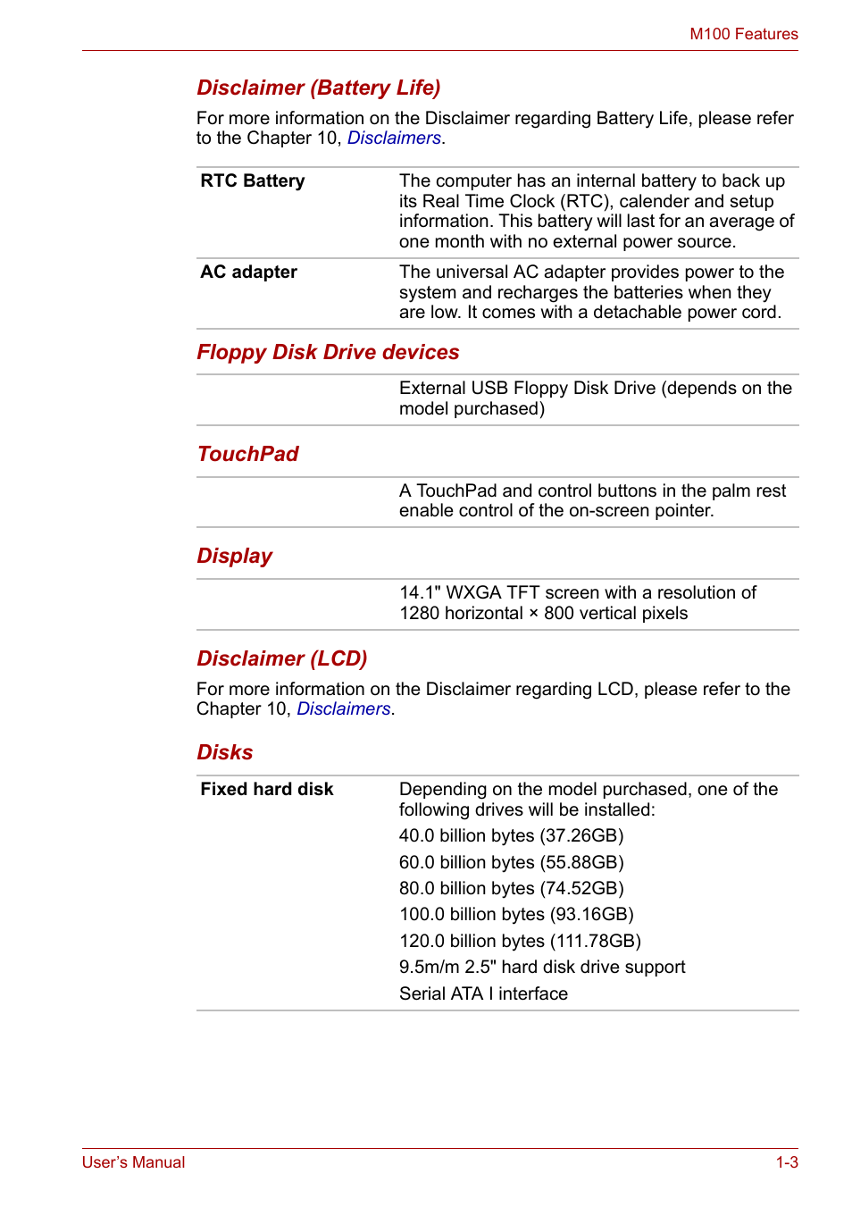 Toshiba Equium M100 (PSMA8) User Manual | Page 25 / 149