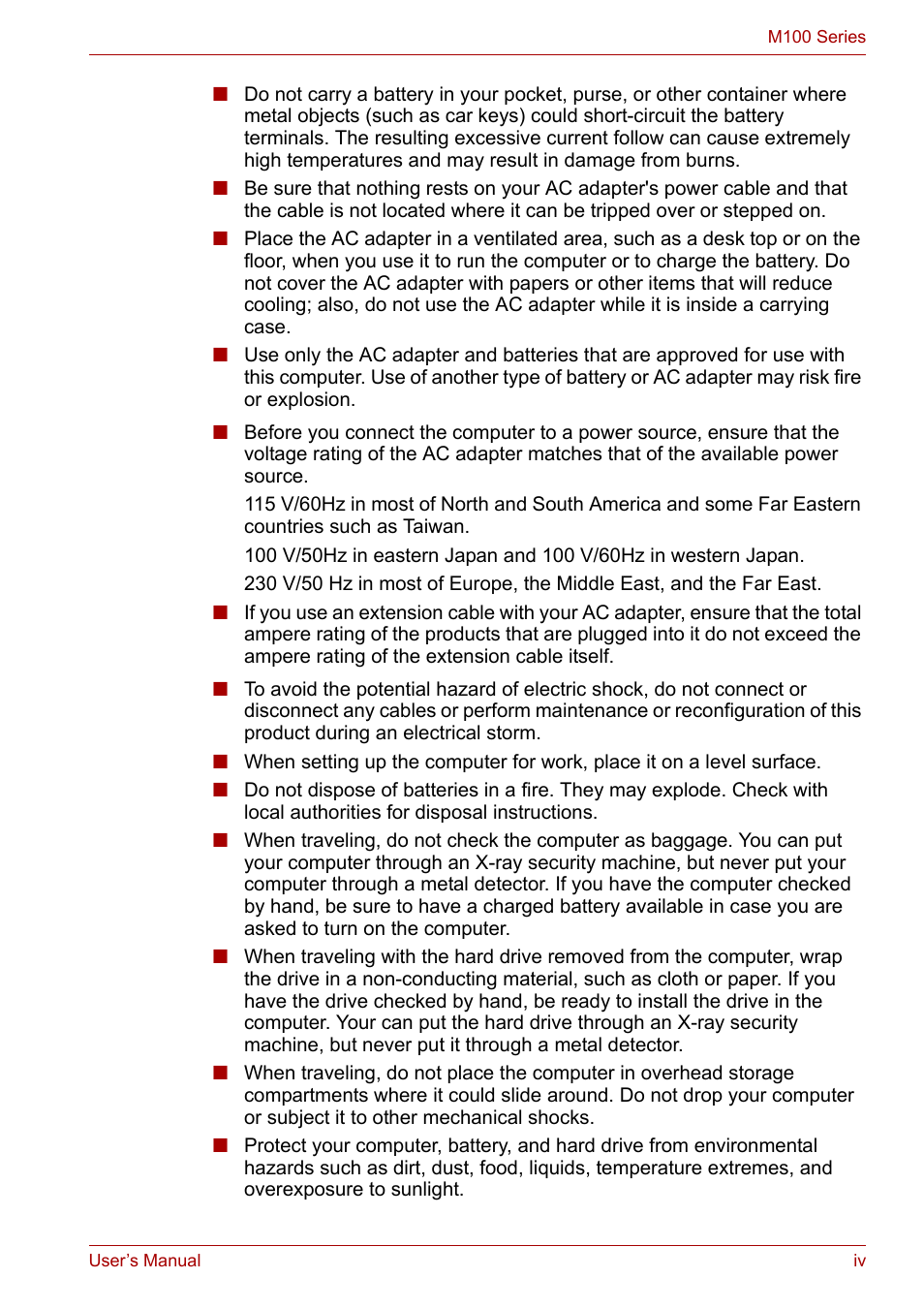 Toshiba Equium M100 (PSMA8) User Manual | Page 4 / 149