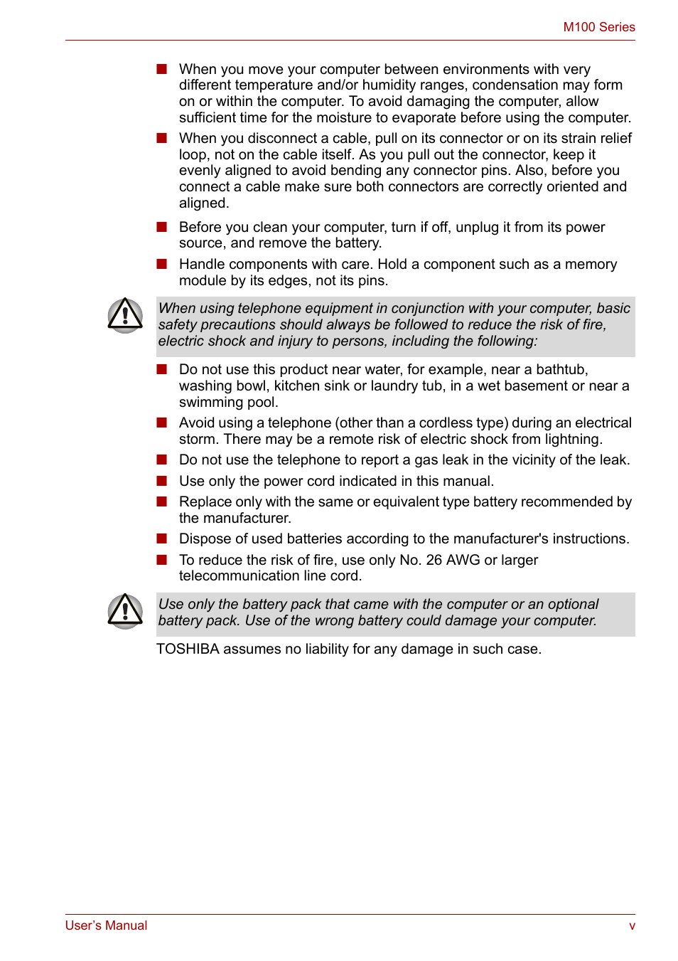 Toshiba Equium M100 (PSMA8) User Manual | Page 5 / 149