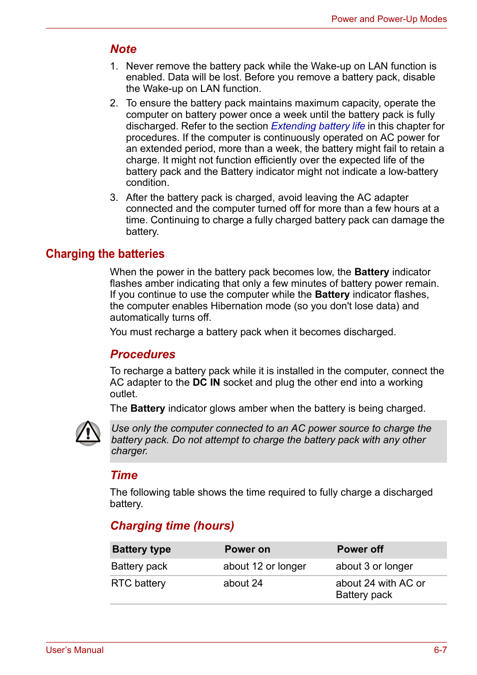 Charging the batteries | Toshiba Equium M100 (PSMA8) User Manual | Page 92 / 149