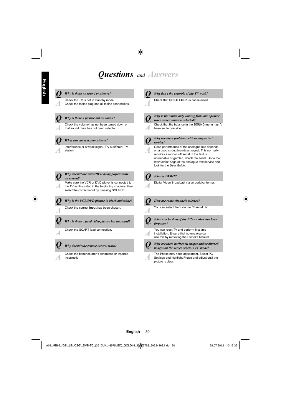 Questions, Answers | Toshiba BL712 User Manual | Page 31 / 33