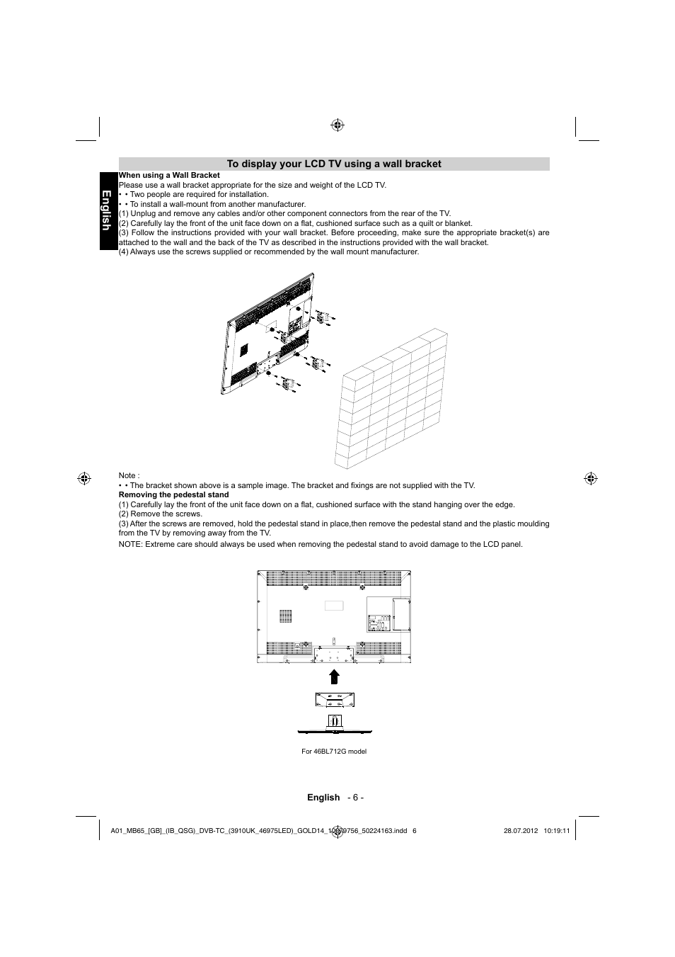 English | Toshiba BL712 User Manual | Page 7 / 33