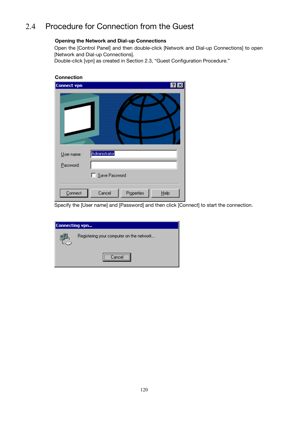 4 procedure for connection from the guest | Toshiba Magnia Z500 User Manual | Page 130 / 146