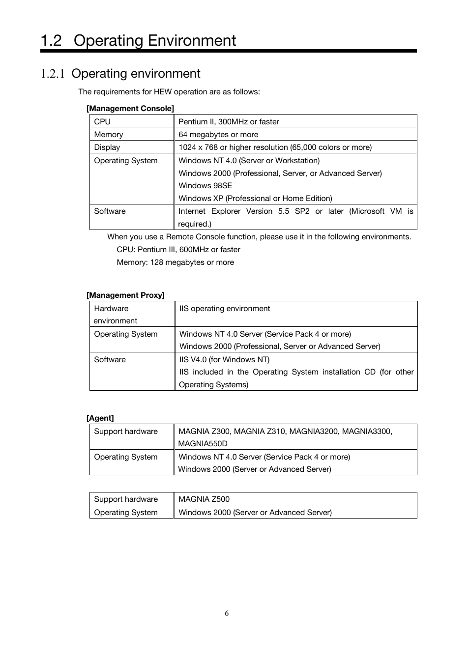 Operating environment, 2 operating environment, 1 operating environment | Toshiba Magnia Z500 User Manual | Page 16 / 146