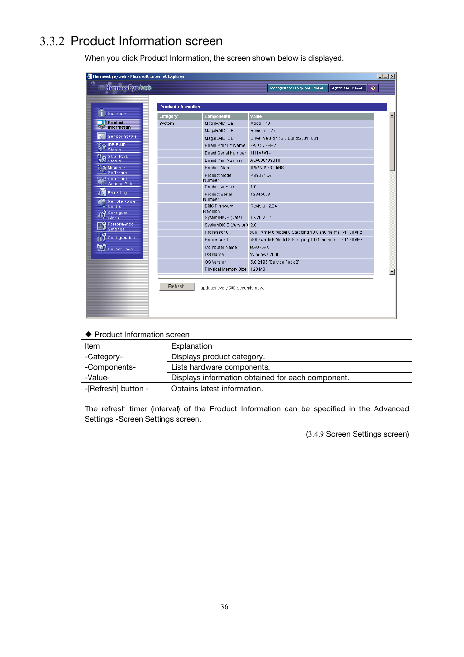 Product information screen, 2 product information screen), 2 product information screen | Toshiba Magnia Z500 User Manual | Page 46 / 146