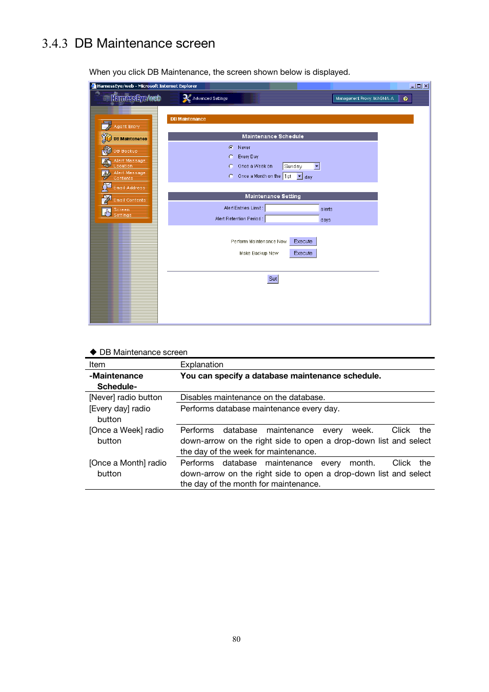 Db maintenance screen, 3 db maintenance screen | Toshiba Magnia Z500 User Manual | Page 90 / 146