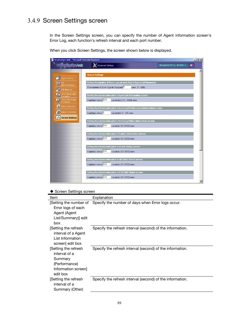 Screen settings screen, 9 screen settings screen | Toshiba Magnia Z500 User Manual | Page 99 / 146